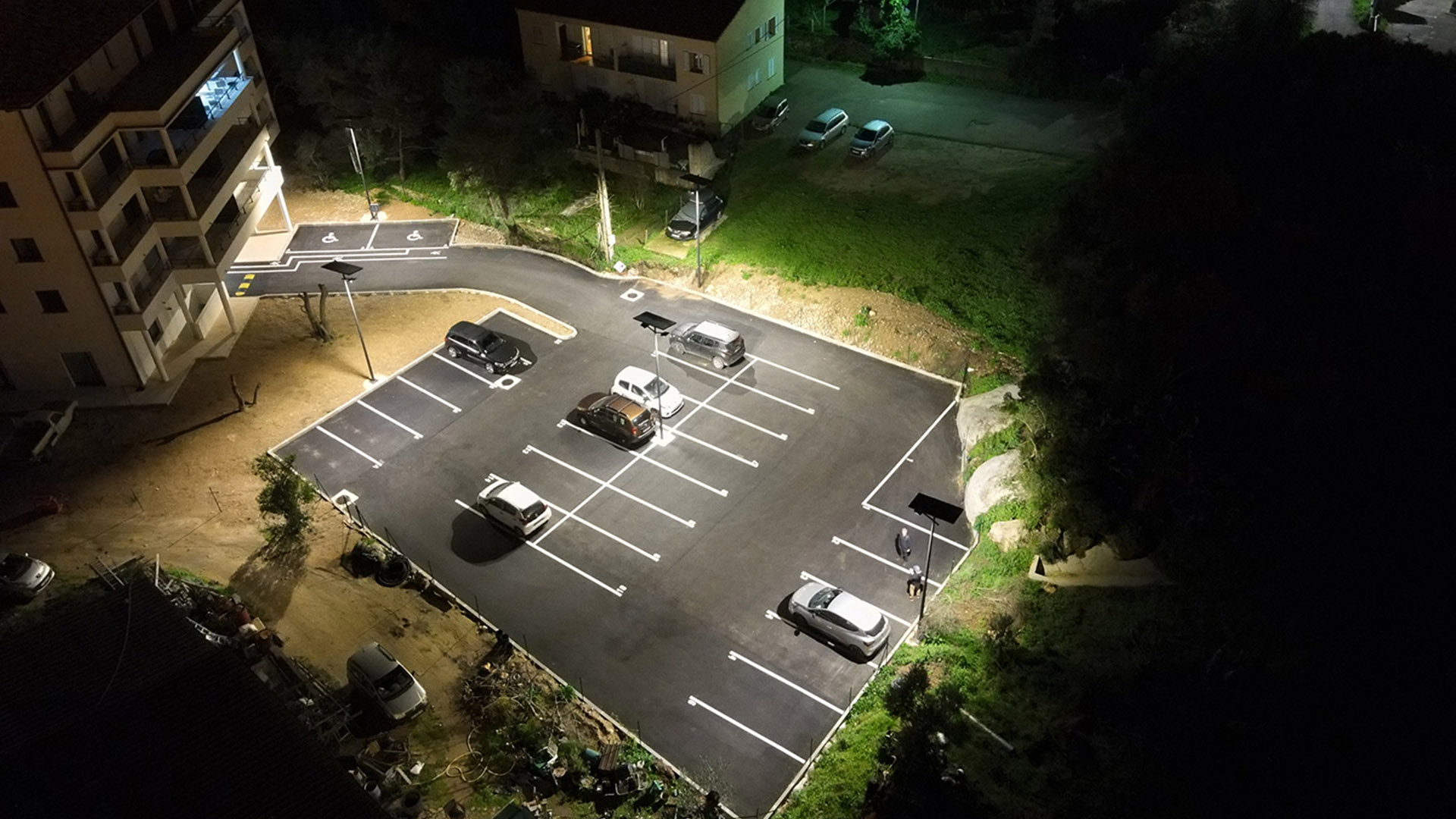Eclairage public parking corse