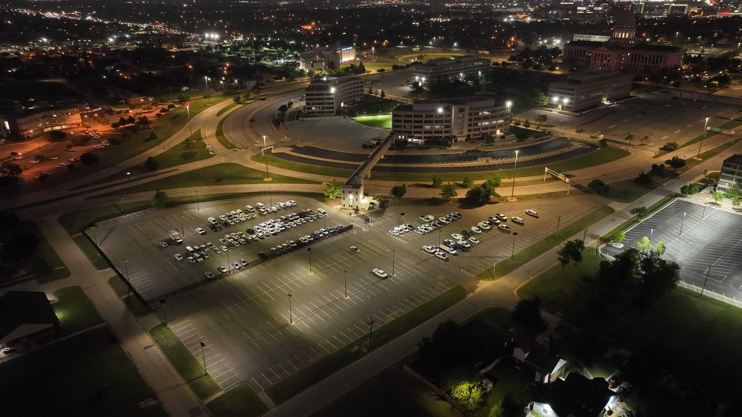 Eclairage public solaire capitole Oklaoma