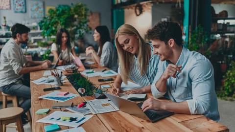 Collègue travaillent ensemble