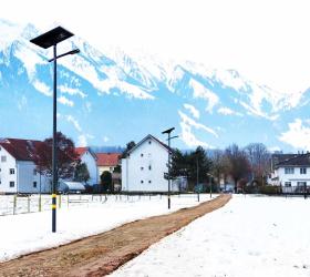 Eclairage solaire conditions hivernales