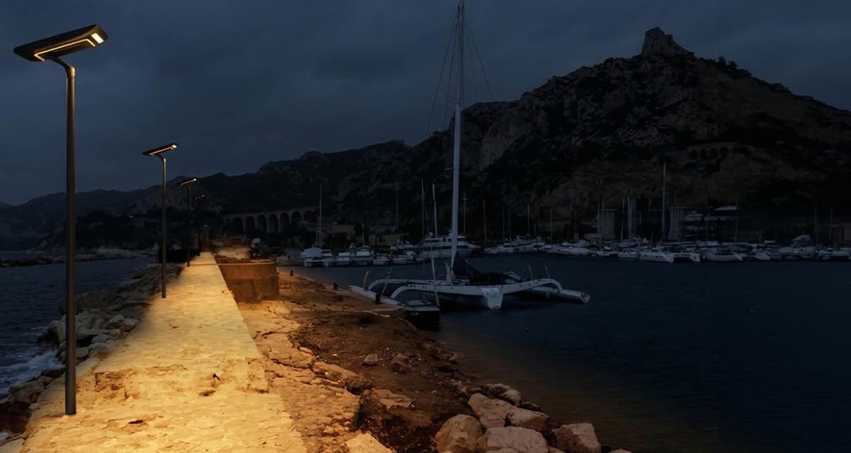 Installation rapide d'un lampadaire solaire Helia sans raccordement électrique