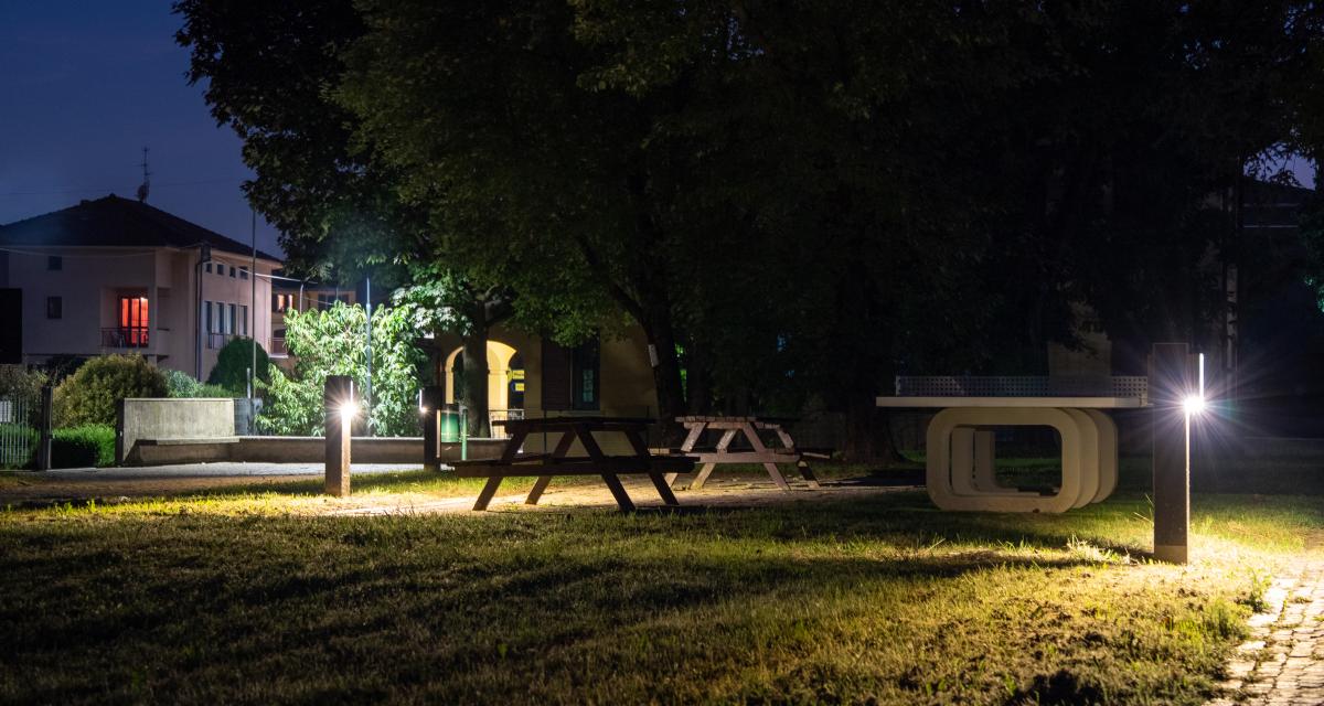 Il parco giochi di Solza illuminato con energia solare